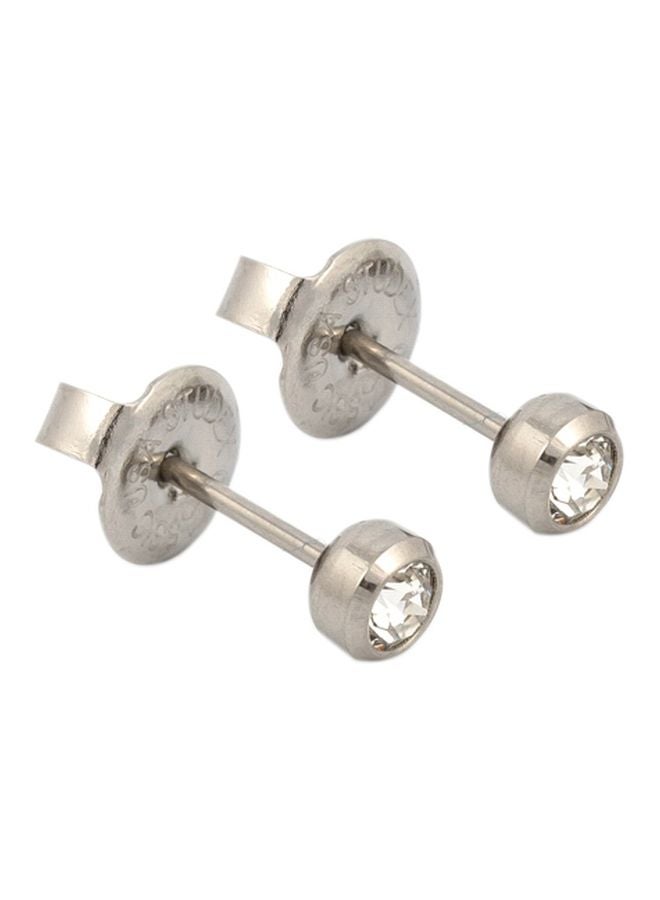 Studex - Stainless Steel Crystal Studded Stud Earrings - Image 1