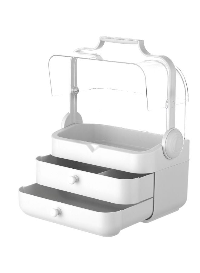 صندوق تخزين وتنظيم للمجوهرات ومستحضرات التجميل أبيض - Image 1