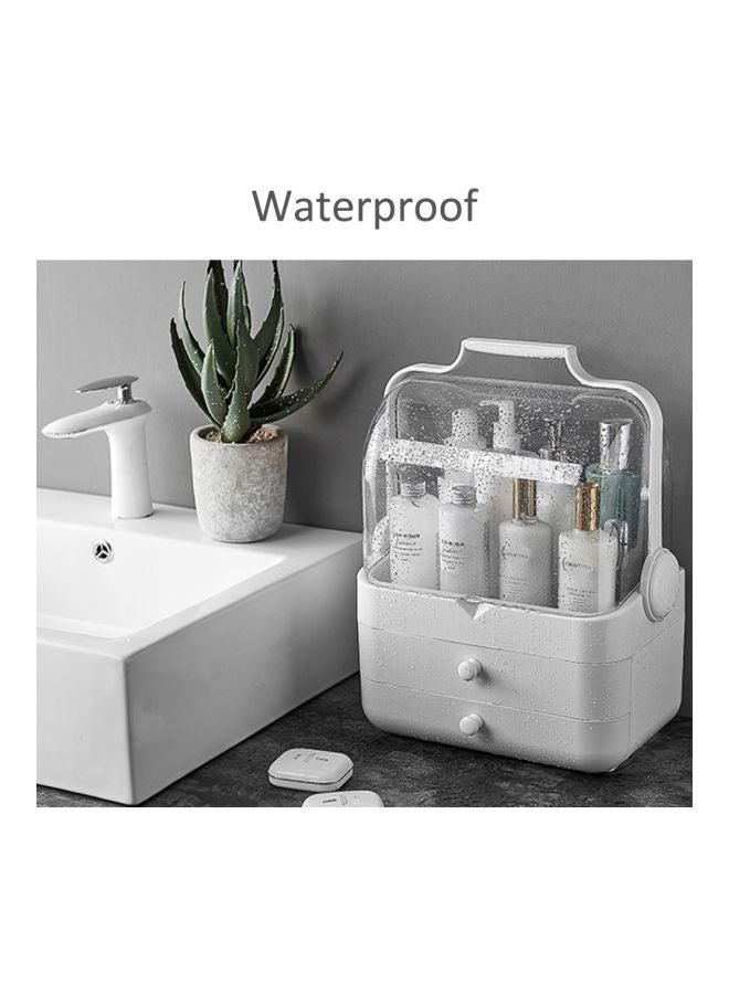 صندوق تخزين وتنظيم للمجوهرات ومستحضرات التجميل أبيض - Image 3