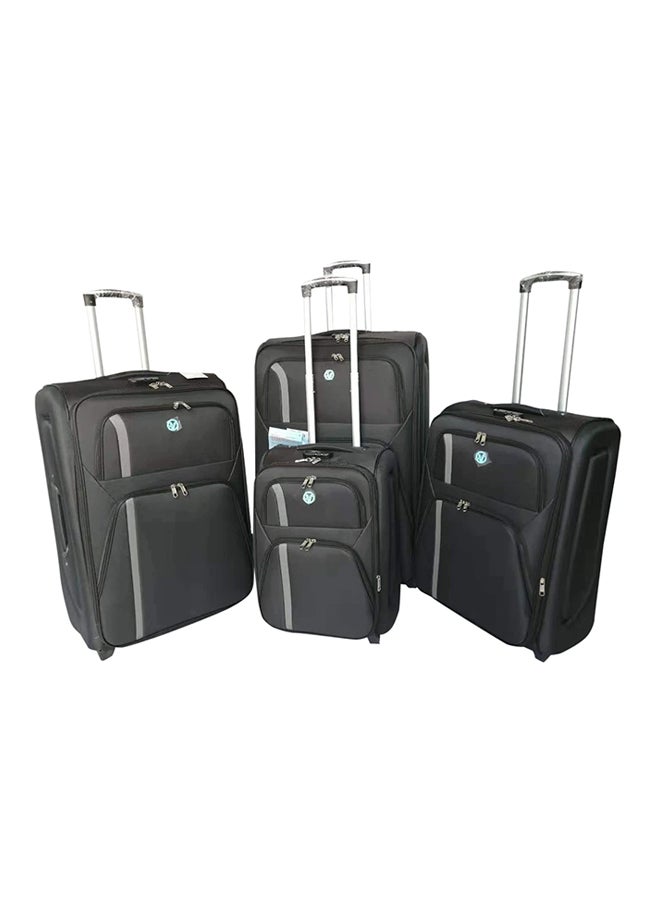 Visit Softside 4 Piece Luggage Trolley Set Black - Image 1