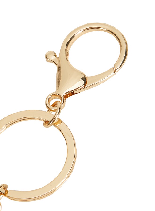 بارفوا سلسلة مفاتيح بتصميم ورق برسيم ذهب / أبيض - Image 2