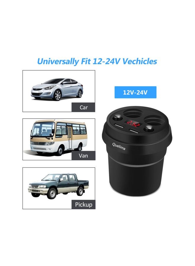 Quelima Car Cup Charger Black  - Image 2
