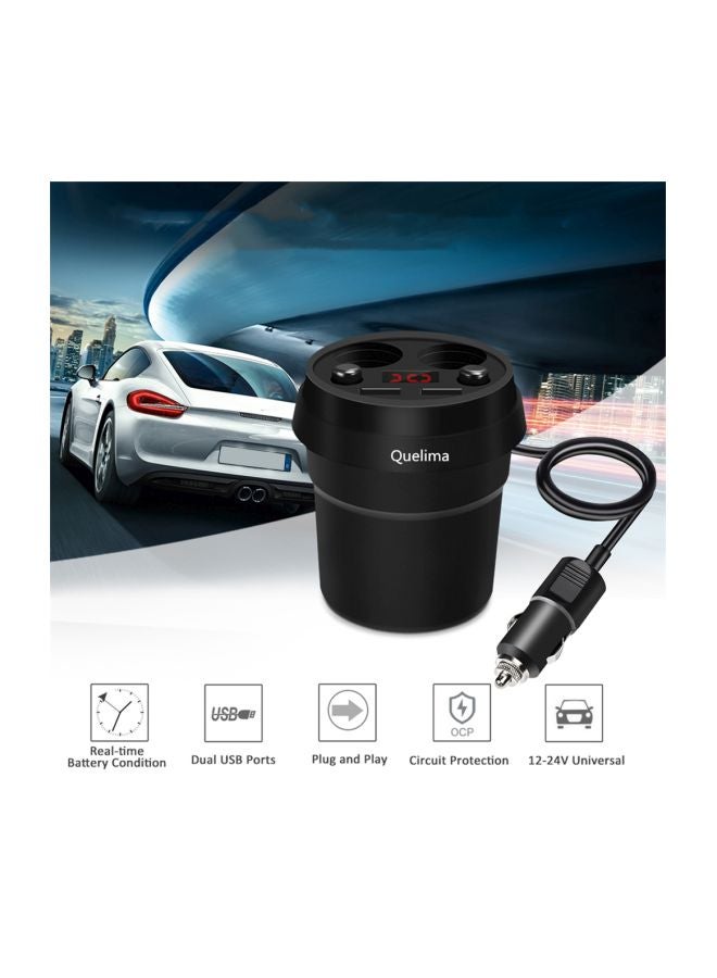 Quelima Car Cup Charger Black  - Image 4