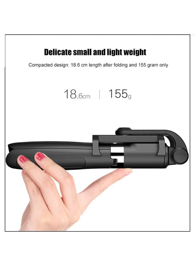 Bluetooth Wireless Foldable Extendable Mini Tripod Black - Image 2