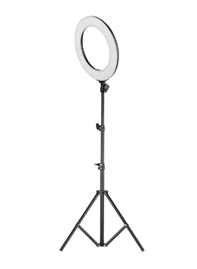 حلقة إضاءة محمولة للتصوير مع حامل ثلاثي القوائم أسود/ أبيض - Image 2