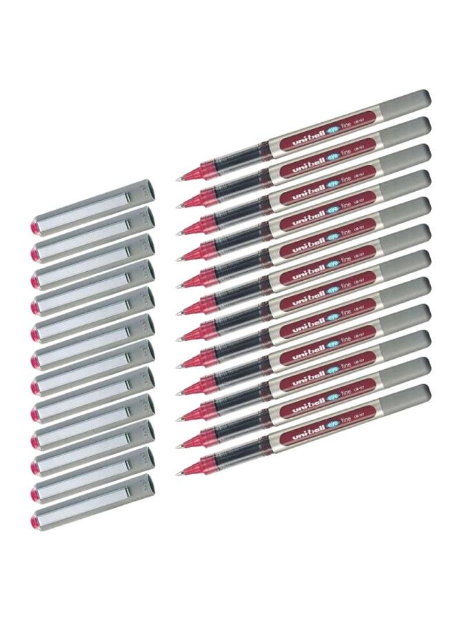 Uniball 12-Piece Fine Roller Ball Point Pen Red 