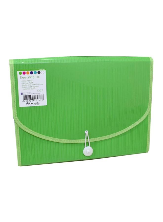 فولدر ميت 13 مجلد ملفات قابل للتمدد بتصميم جيب أخضر