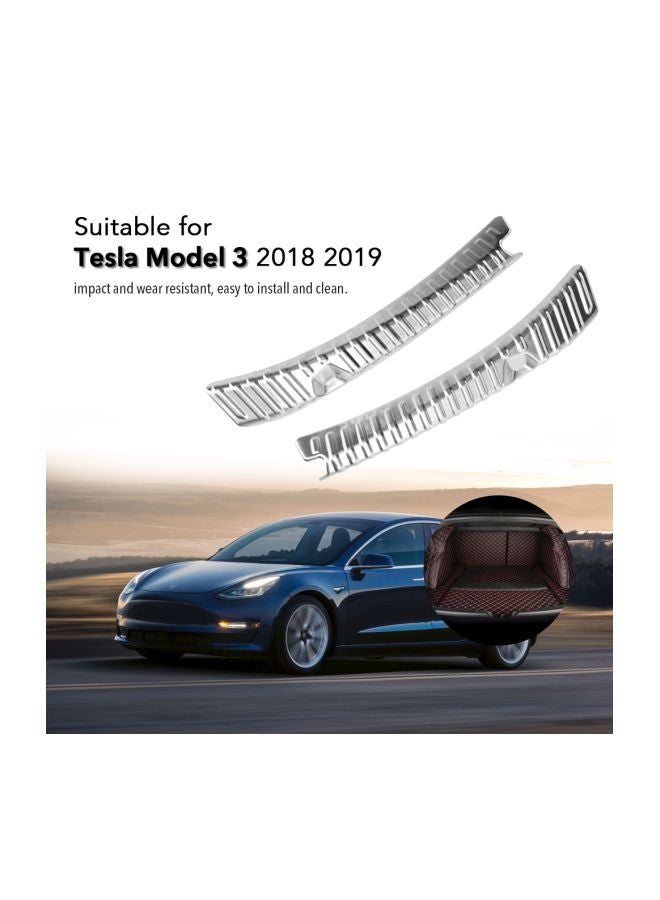 Generic Car Stainless Steel Rear Boot Bumper Protector For Tesla Model 3 2018 2019  - Image 3