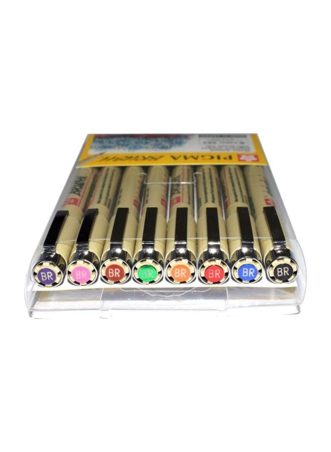 SAKURA 8-Piece Pigma Brush Blue/green/red 