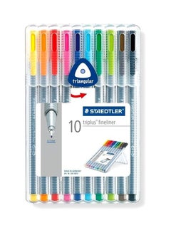 STAEDTLER 10-Piece Triplus Fine Liner Tips Pen Multicolour 