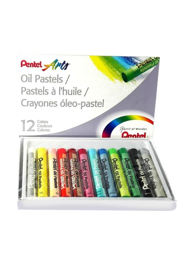 Pentel Pack Of 12 Oil Pastel Colors Multicolour