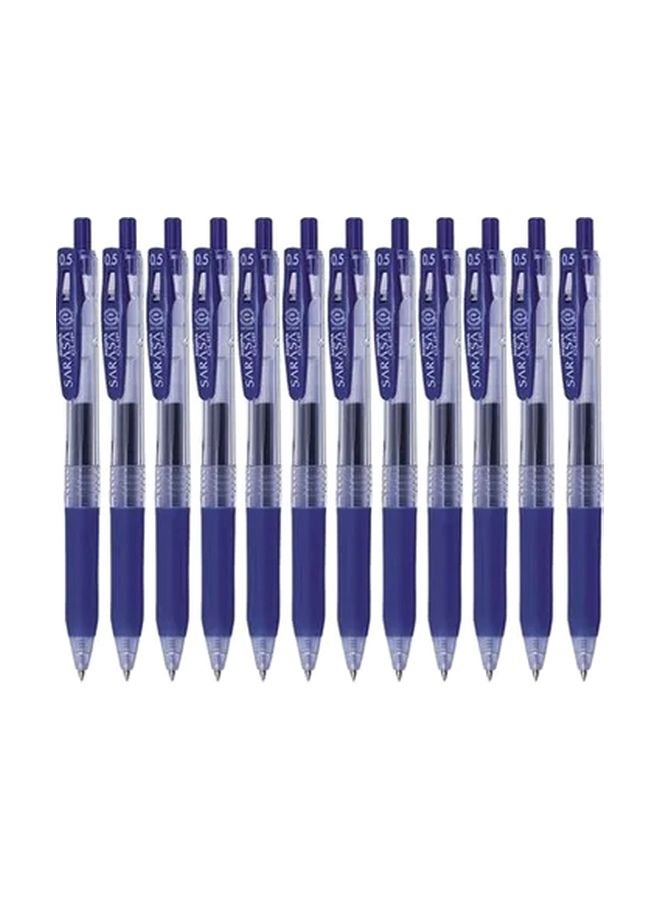 ZEBRA 12-Piece Sarasa Clip Rollerball Pen Blue 