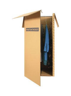 The Box Wardrobe Box With Hanging Rod Brown/Green/Black 
