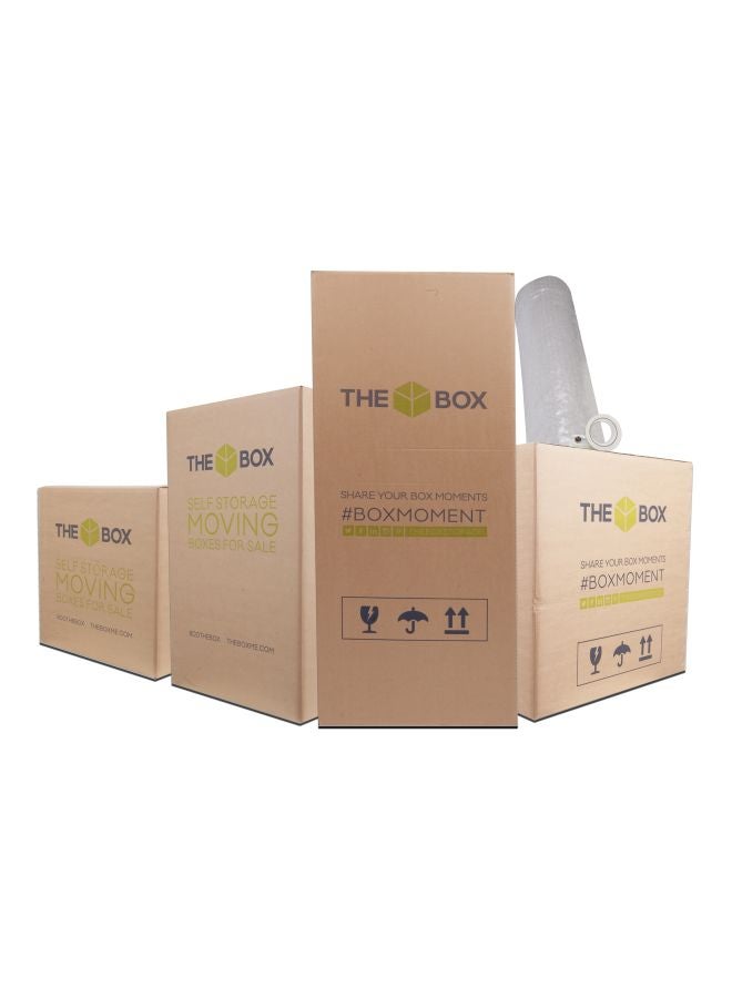 The Box Self Move Packing Set Brown/Green/Black