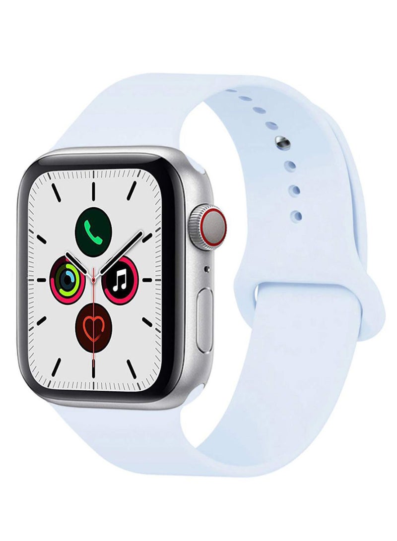 Perfii - Solid Replacement Band For Apple Watch Series 5/4/3/2/1 Sky Blue - Image 1