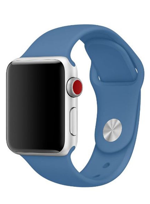 Solid Replacement Band For Apple Watch Series 5/4/3/2/1 Denim Blue