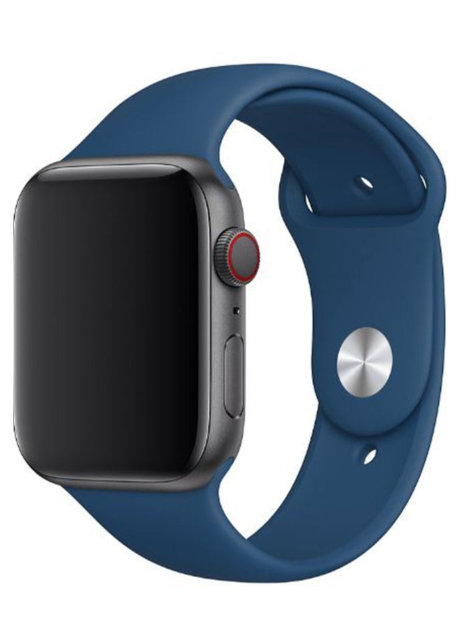 Perfii - Solid Replacement Band For Apple Watch Series 5/4/3/2/1 Blue Horizon - Image 1