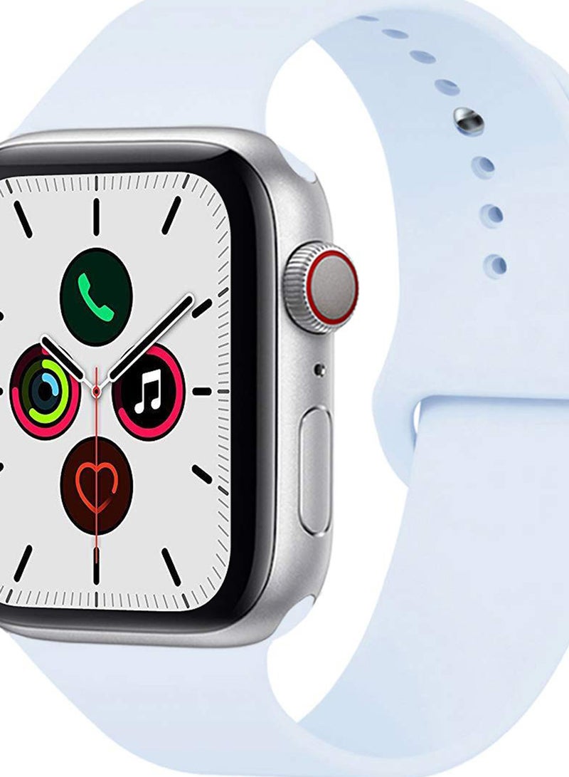 Perfii - Solid Replacement Band For Apple Watch Series 5/4/3/2/1 Sky Blue - Image 1