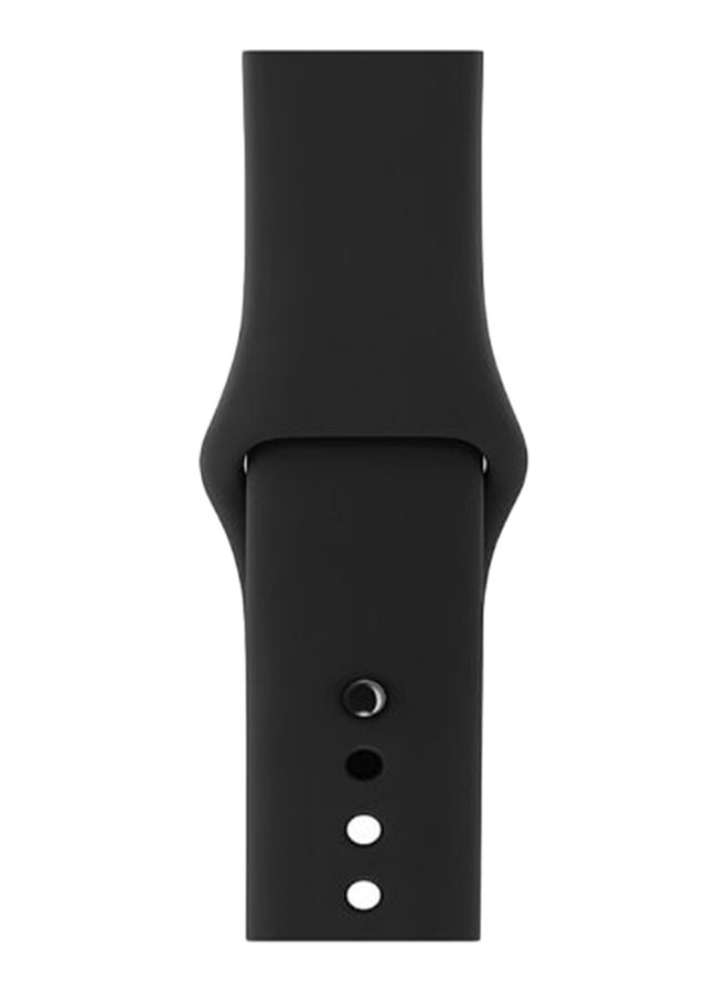 Perfii - Solid Silicone Replacement Band For Apple Watch Series 5/4/3/2/1 Black - Image 1
