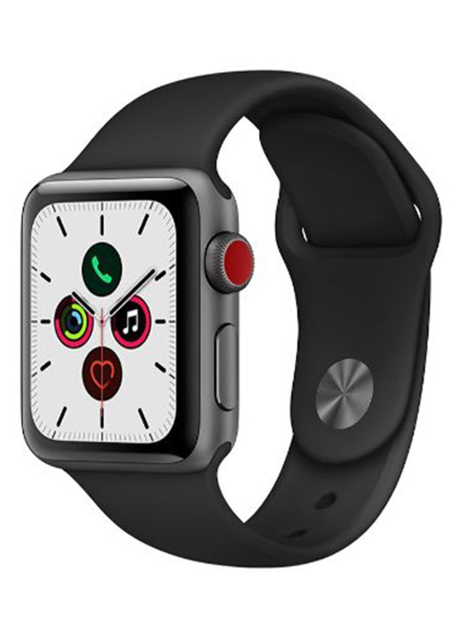 Perfii - Solid Silicone Replacement Band For Apple Watch Series 5/4/3/2/1 Black - Image 1
