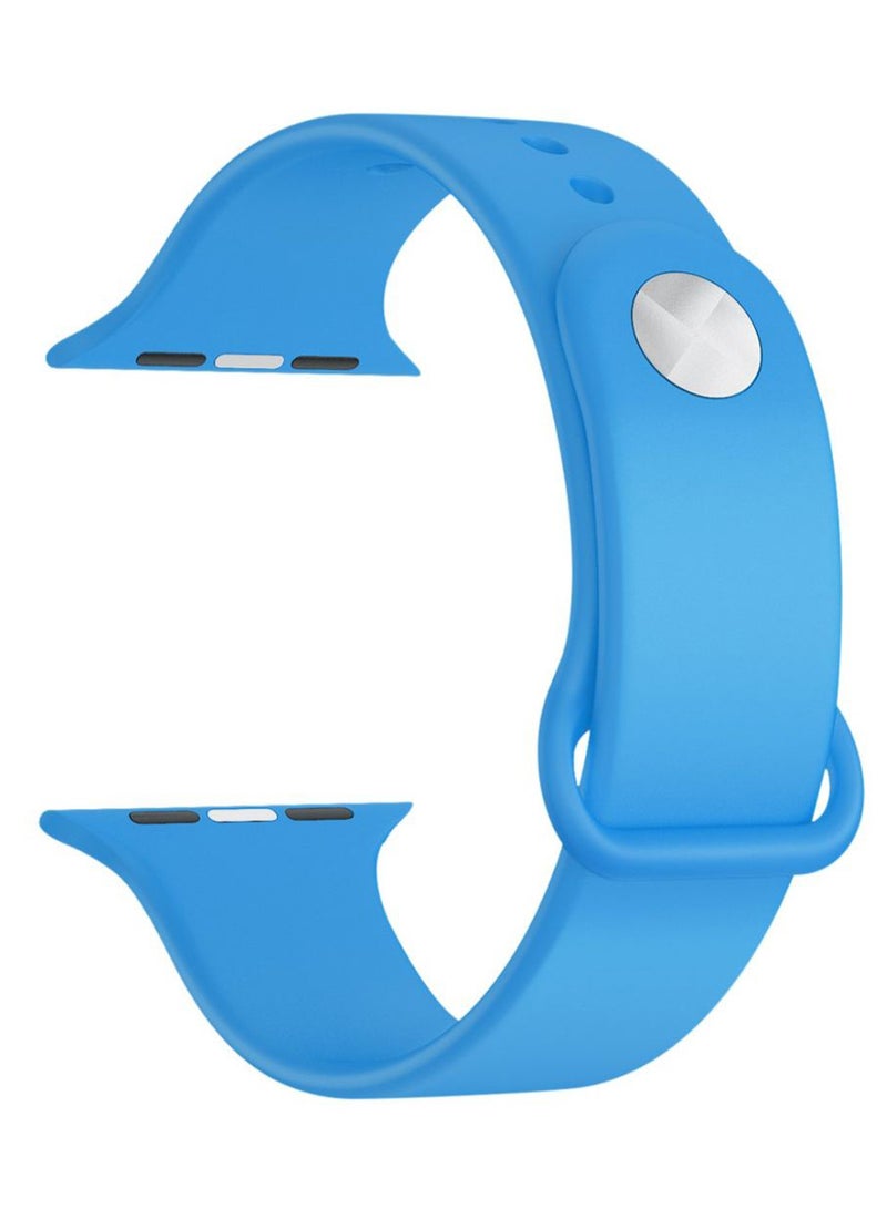 Perfii - Solid Replacement Band For Apple Watch Series 5/4/3/2/1 Blue - Image 1