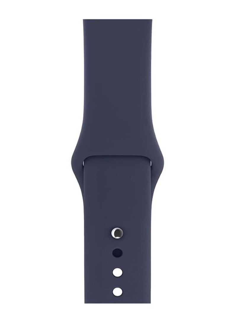 Perfii - Solid Replacement Band For Apple Watch Series 5/4/3/2/1 Midnight Blue - Image 1