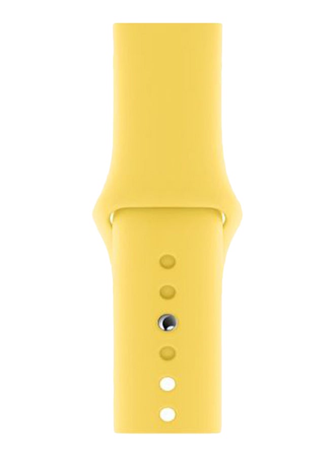 Perfii - Solid Replacement Band For Apple Watch Series 5/4/3/2/1 Yellow - Image 1