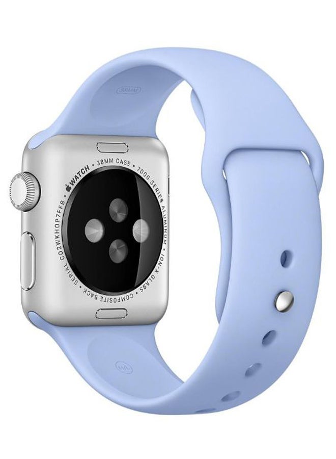 Perfii - Solid Silicone Replacement Band For Apple Watch Series 5/4/3/2/1 Light Blue - Image 1