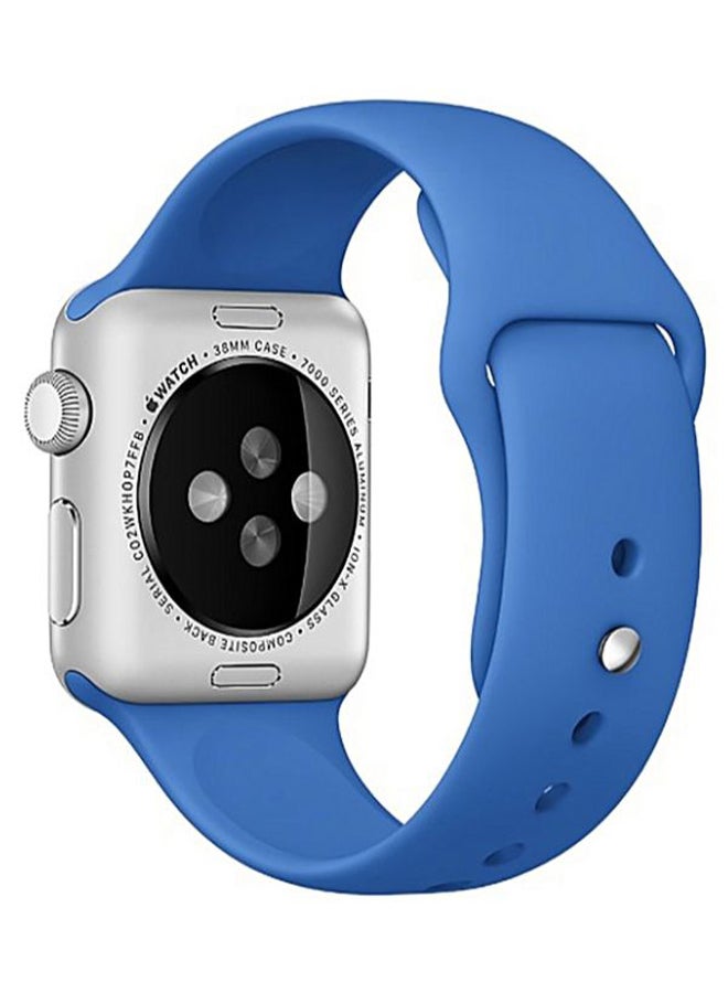 Perfii - Solid Replacement Band For Apple Watch Series 5/4/3/2/1 Royal Blue - Image 1