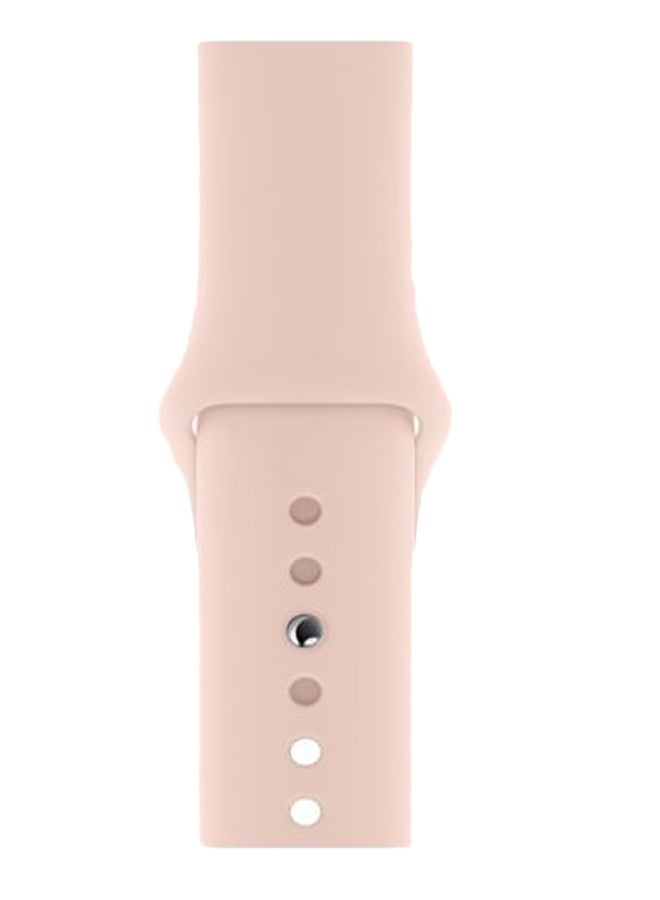 Perfii - Silicone Replacement Band For Apple Watch Series 5/4/3/2/1 Pink Sand - Image 1