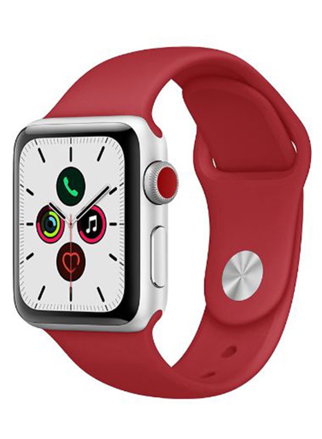 Perfii - Solid Replacement Band For Apple Watch Series 5/4/3/2/1 Wine Red - Image 1