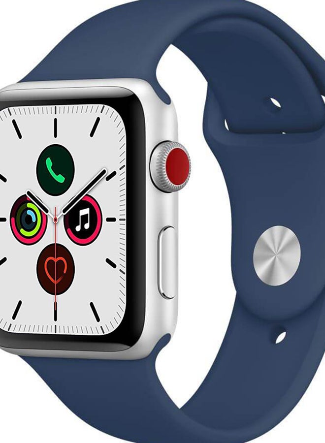 Perfii - Solid Replacement Band For Apple Watch Series 5/4/3/2/1 Blue Cobalt - Image 1