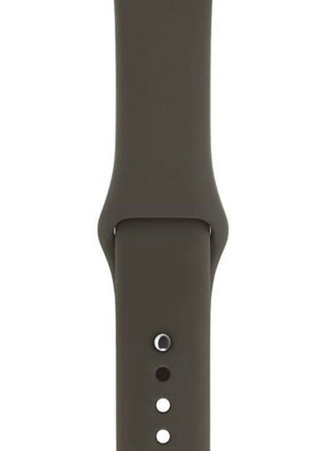 Perfii - Solid Silicone Replacement Band For Apple Watch Series 5/4/3/2/1 Dark Olive - Image 1