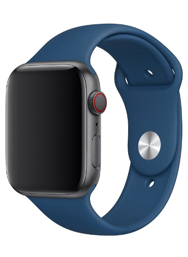 Perfii - Solid Silicone Replacement Band For Apple Watch Series 5/4/3/2/1 Blue Horizon - Image 1