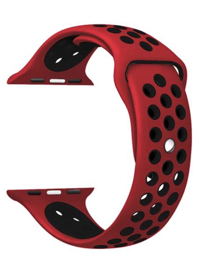 Perfii Dot Replacement Band For Apple Watch Series 5/4/3/2/1 Red/Black - Image 1