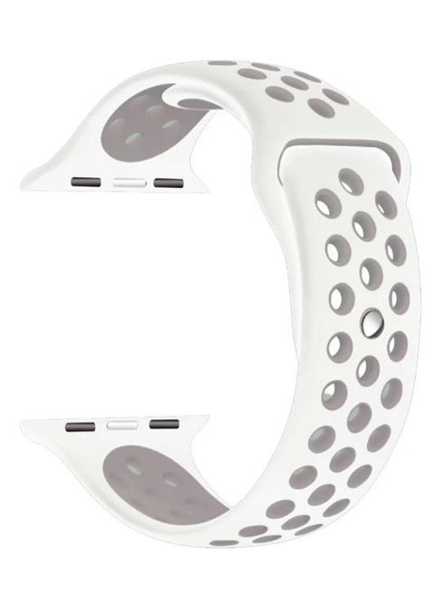 Dot Replacement Band For Apple Watch Series 5/4/3/2/1 White/Grey