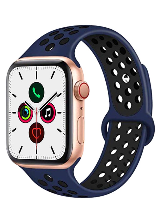 Perfii - Dot Replacement Band For Apple Watch Series 5/4/3/2/1 Blue/Black - Image 1