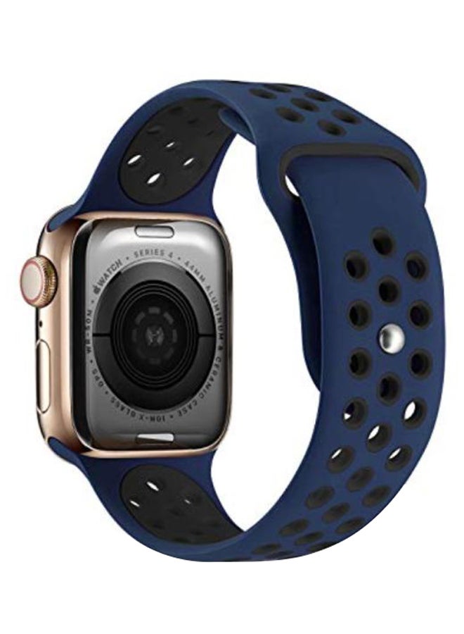 Perfii - Dot Replacement Band For Apple Watch Series 5/4/3/2/1 Blue/Black - Image 1