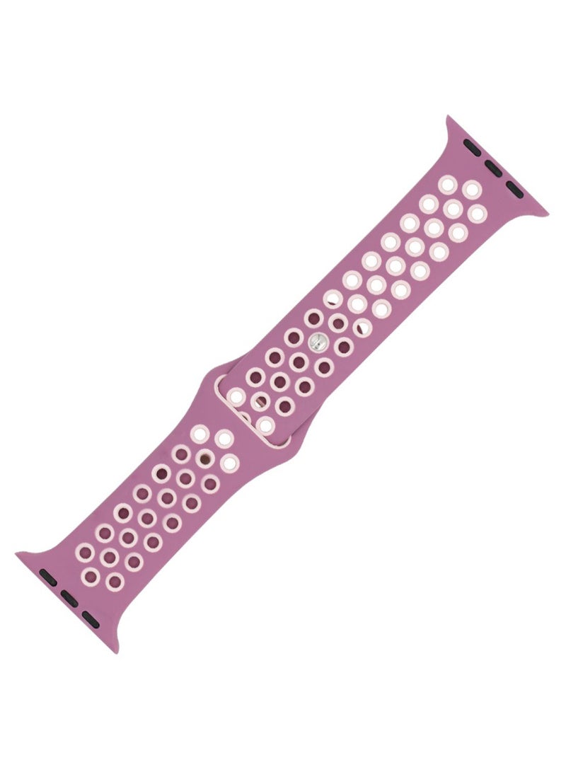 Perfii - Dot Replacement Band For Apple Watch Series 5/4/3/2/1 Violet/Pink - Image 1