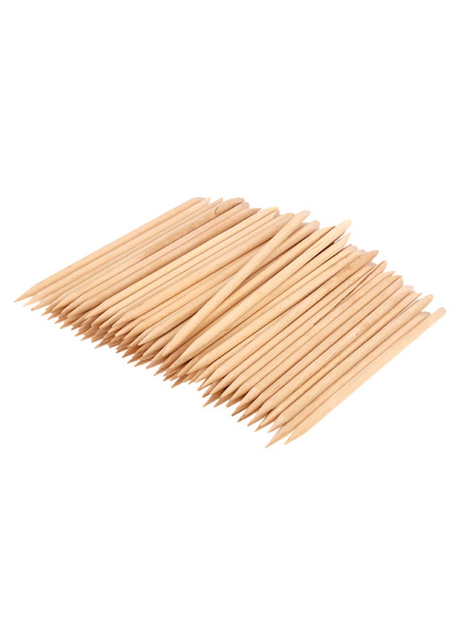 Generic 100-Piece Design Stick Cuticle Pusher Set Beige  - Image 1
