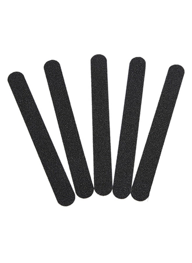 5-Piece Sanding Disposable Nail File Set Black/Grey - Image 1