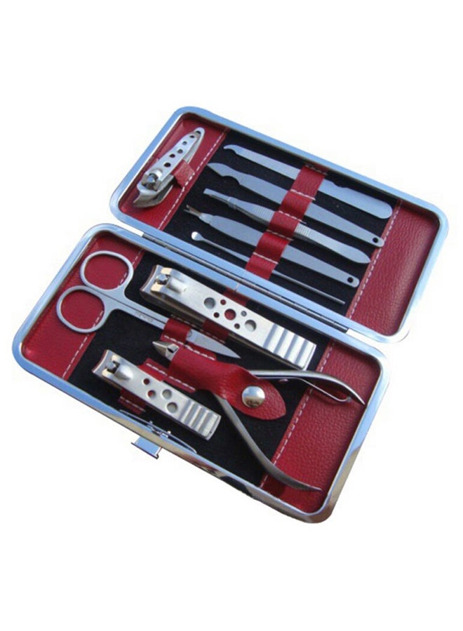 ANSELF 10-Piece Professional Manicure Tool Set Silver 15.50 x 2.30 x 8.50cm - Image 1