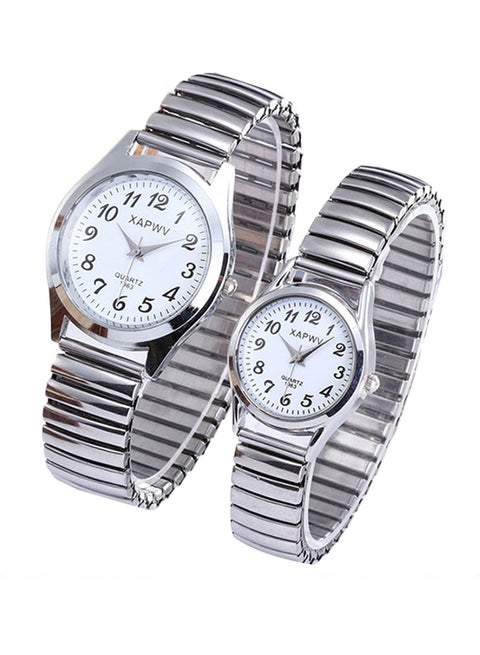 Casual Stainless Steel Quartz Analog Couple Watch NSSB037006557