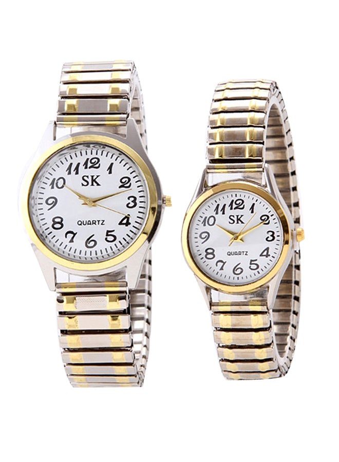 Generic - Casual Stainless Steel Quartz Analog Couple Watch NSSB037006573 - Image 1