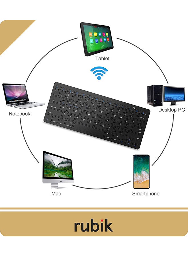 Rubik Ultra Slim Wireless Keyboard Black  - Image 2