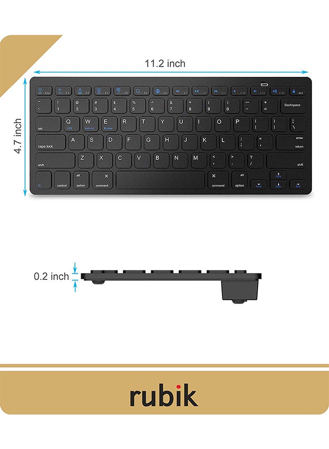 Rubik Ultra Slim Wireless Keyboard Black  - Image 3