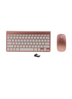 Portable Wireless Keyboard With Mouse Rose Gold