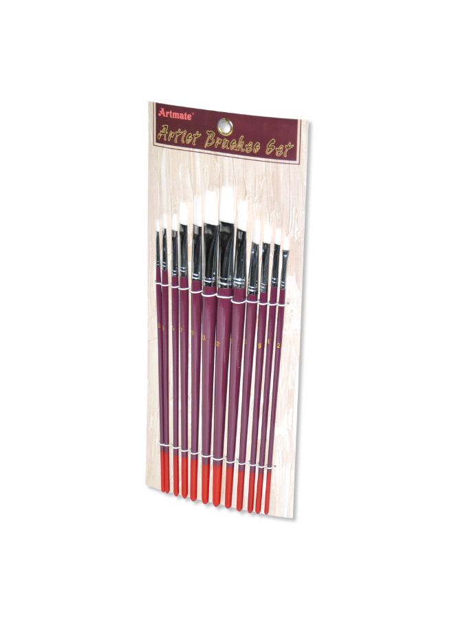 آرتمايت مجموعة فرش للرسم عالية الجودة من 12 قطعة متعدد الألوان - Image 2