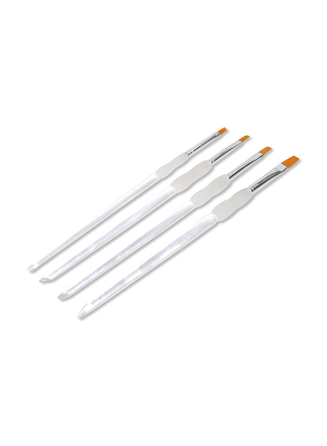 آرتمايت مجموعة فرش مسطحة مع حقيبة تخزين من 4 قطع شفاف/فضي - Image 1