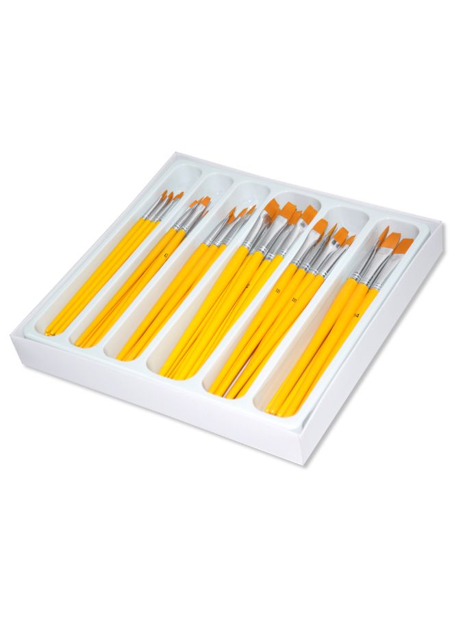 آرتمايت مجموعة فرش مسطحة عالية الجودة من 56 قطعة أصفر/فضي - Image 2